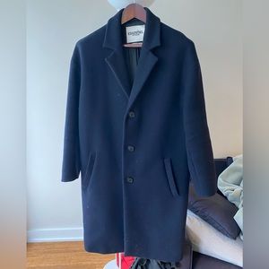 Essentiel Antwerp Designer Top Coat - Size EU 48/US Medium - Dark Blue